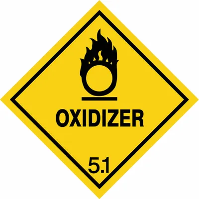 OEM DOT Container Label: Oxidizer - Class 5: Oxidizing Agents & Organic Peroxides