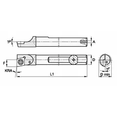 Indexable boring bar for precision internal boring operations in metalworking. Right-hand design suitable for hole enlargement and finishing in general machining applications.
