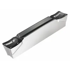 This indexable carbide insert is designed for parting and grooving operations in turning applications. It is used on CNC lathes and automatic screw machines to cut off workpieces or create grooves. The insert features a specific geometry for efficient chip control and cutting performance.