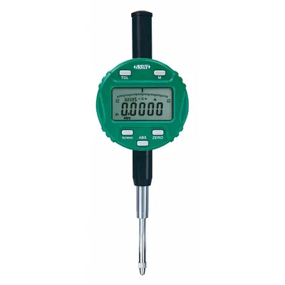 INSIZE Digital Indicator: 0 in to 1 in /0 mm to 25.4 mm, Inch/Metric - Digital Indicators with Non-Removable Flat Back