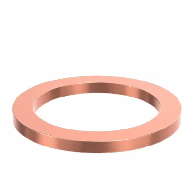 OEM Sealing Washer: M8 Screw Sz, Copper, Copper Seal, 8 mm Inside Dia, 12 mm Outside Dia - Single-Piece Sealing Washers