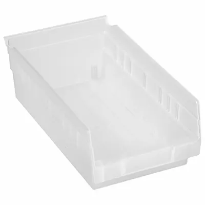 AKRO-MILS Shelf Bin: 11 5/8 in Overall Lg, 6 5/8 in x 4 in, Clear, Nesting Capable - Clearview Plastic Shelf Bins