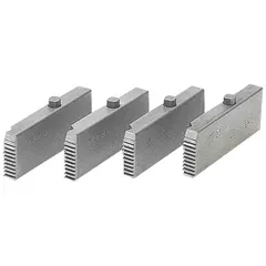 Set of four NPT pipe dies for threading 1/2 in to 3/4 in pipe. Designed for use with Rothenberger Snap-O-Matic heads. Suitable for right-hand threading on galvanized steel pipe in plumbing and industrial piping applications.