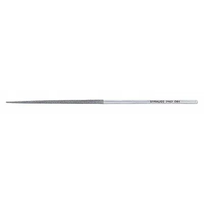 STRAUSS Needle File: Round, 170_200 Grit, 2 75591/100000 in Lg without Tang, 1/8 in Wd - Diamond-Coated Needle Files