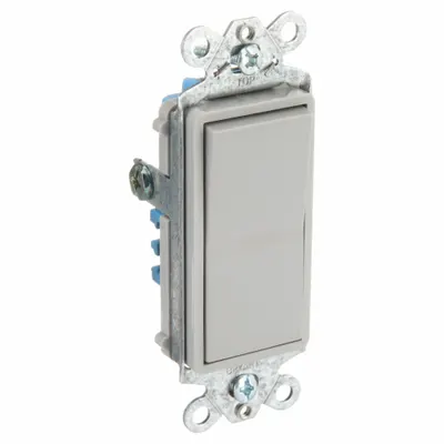 BRYANT Wall Switch: Rocker Switch, 3-Way, Maintained, Gray, 120/277V AC - Rocker Wall Switches