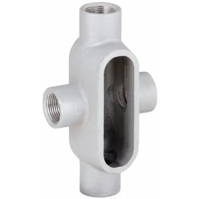 HUBBELL KILLARK Conduit Outlet Body: Aluminum, 1/2 in Trade Size, X Body, 4 cu in Body Capacity - X - Cross Type