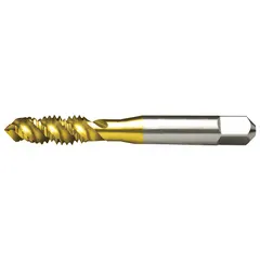 CLEVELAND Spiral Flute Tap: #8-32 UNC, H3 / 2B, 3 Flute, Plug Chamfer, TiN Coated High Speed Steel (MPN C55573)