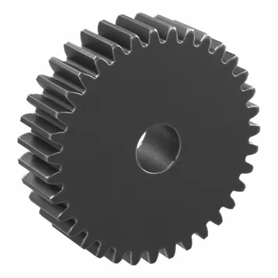 KHK GEARS Hubless Spur Gear: Module m 2, 35 Teeth, 15 mm Bore Dia, Black Oxide Coated Carbon Steel - Hubless Metric Spur Gears