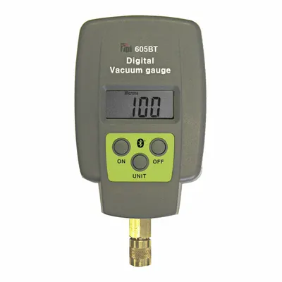 TPI Digital Vacuum Gauge: LCD, 186 micron Hg to 112,100 micron Hg, 1/4 in Male - Wireless Digital Vacuum Gauges