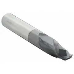 General purpose carbide ball end mill with AlTiN coating, 2 flutes, 7/32" mill diameter, 7/16" length of cut, and 2" overall length. Designed for creating contoured surfaces, slots, and 3D profiles in metal and composite workpieces. Suitable for tool and die, mold making, and general machining applications.
