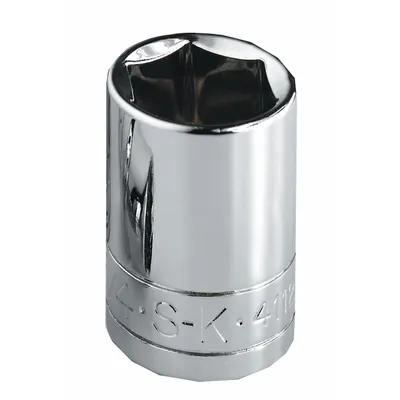 SK PROFESSIONAL TOOLS Socket: SAE, 1/2 in Drive Size, 1 1/8 in Socket Size, 6-Point, Std - 1/2" Drive Hand Sockets