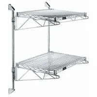 APPROVED VENDOR Wire Wall Shelf: 24 in x 18 in, 2 Shelves, 800 lb Load Capacity per Shelf, Post (MPN GACB18-34-1824S)