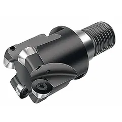 Indexable face mill for high-precision milling of flat surfaces. Designed for use with indexable inserts, suitable for machining steel, stainless steel, and cast iron. Commonly applied in metalworking operations requiring accurate surface finish and dimensional control.