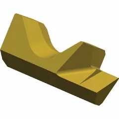Indexable insert for parting and grooving operations in turning and lathe applications. Used to cut off workpieces or create grooves in metalworking and manufacturing tasks.
