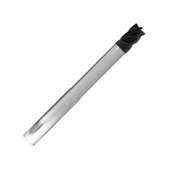 This carbide square end mill features a reduced neck design for fast cutting in stainless steel and super alloys. With an AlCrN coating and 5-flute geometry, it is suited for high-performance milling operations requiring heat resistance and wear protection. The 3/8" mill diameter, 1/2" length of cut, and 6" overall length make it appropriate for general machining applications in industrial settings.