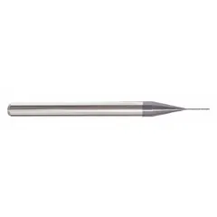 This carbide ball end mill features a pencil-neck design for reaching deep cavities and tight corners. With a 3/32" diameter, 3/4" length of cut, and AlTiN coating, it is suited for contouring, slotting, and 3D profiling in metals and composites. The 4-flute geometry provides a balance of chip evacuation and surface finish.
