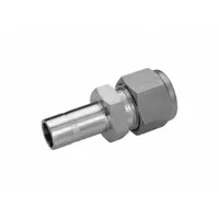 This double-ferrule stainless steel fitting connects tubing of 3 mm OD to 1/4 in OD with compression x compression ends. It is used in high-pressure fluid or gas systems to provide a leak-tight seal. Compatible with Swagelok fitting brands