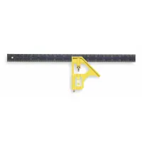 STANLEY Combination Square: Inch, Square, Stainless Steel, 16 in x 1 in, 16 in Blade Lg, 1/32 in (MPN 46-131)