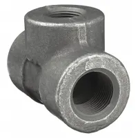 This steel pipe tee features threaded connections in a 1 x 1 x 3/4 inch configuration. Rated for Class 3000 with a maximum operating pressure of 2000 psi at 150°F, it is suitable for branching or combining flow in high-pressure piping systems