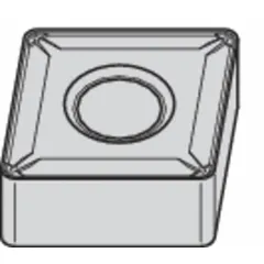 Diamond indexable turning insert for precision machining of non-ferrous materials, composites, and abrasive alloys. Suitable for turning, facing, and boring operations in medium to finishing cuts. Designations: CNMG4312P and CNMG1204042P.