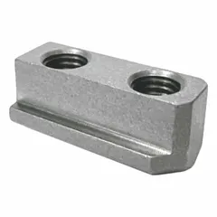 Replacement jaw nut for 8-inch lathe chucks. Features a 1.5 mm X 60° serrated gripping surface and M12 thread size for secure jaw attachment. Used in machining operations to hold workpieces during turning.