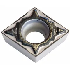 Diamond indexable turning insert for precision turning operations on CNC lathes. Used for achieving fine surface finishes and tight tolerances on ferrous and non-ferrous materials in general machining applications.