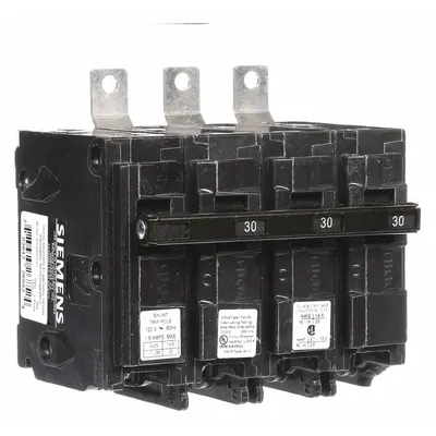 SIEMENS B33000S01 BL Series 30A 3-Pole Shunt Trip Miniature Circuit Breaker - B Series, Bolt-On Siemens Miniature Circuit Breakers