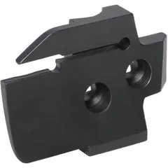 Carbide insert holder for face grooving operations on lathes and turning centers. Used to create grooves on the face of workpieces in general machining applications.
