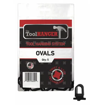 TOOLHANGER Tool Hanger: Black, 5 in Overall Lg - Tool Hangers