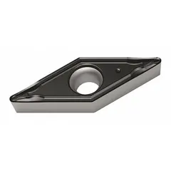 Diamond indexable turning insert with VCMT shape, available in two designations: VCMT3(3)0.5-FM4 WSM10S and VCMT160402-FM4 WSM10S. Designed for fine finishing operations on non-ferrous materials, composites, and abrasive alloys. The FM4 geometry and WSM10S grade provide wear resistance and surface finish quality in turning applications.