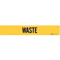 Pipe Marker: Waste, Yellow, Black, Fits 2 1/2 to 7 7/8 in Pipe O.D., 1 Pipe Markers, Without Arrows (MPN 7298-1)