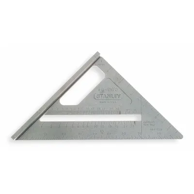 STANLEY Quick Square: 1/8 in, 10 in Square Size, ABS Plastic, Inches, 1/8 in, 1/8 in - Rafter Squares