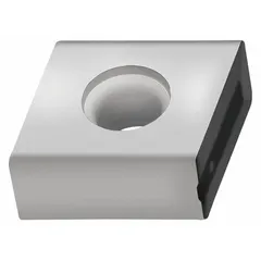 This diamond indexable milling insert is designed for machining non-ferrous materials, composites, and abrasive plastics. It is used in CNC milling operations to achieve surface finish and tool life in general manufacturing applications.