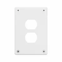 LEGRAND Wall Plate: Duplex Outlet, 1 Gang, White, Jumbo Size (MPN WSP01D2PS)