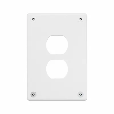 LEGRAND Wall Plate: Duplex Outlet, 1 Gang, White - Tamper-Resistant Wall Plates