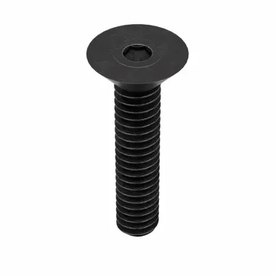 KERR LAKESIDE Socket Flat Head Screw: 1/4"-20 Thread Size, 1 in Lg, Flat, Black Oxide - Flat Head Socket Cap Screws