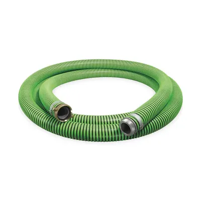 CONTINENTAL Suction and Discharge Hose: 6 in Hose Inside Dia., 23 psi, Black/Green - Thermoplastic Rubber Water Suction & Discharge Hose Assemblies with Polyethylene Helix Reinforcement