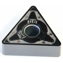 Triangle (T) indexable turning insert for general turning, facing, and profiling operations. Suitable for medium to finishing cuts on steel, stainless steel, and cast iron. Available in AC8025P grade.