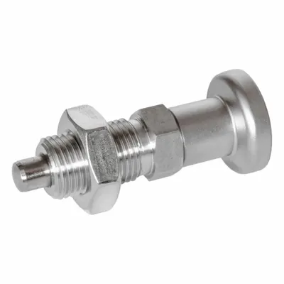 JW WINCO Indexing Plunger: Nonlocking, 316 SS, M16x1.5 Thread - Nonlocking Pull-Knob Indexing Plungers with Jam Nut