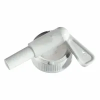 Tap Closure for Cubitainers: 22 mm Dia, White, Polypropylene, 38-400 mm Screw Closure Size, Colored (MPN PLA-03193)