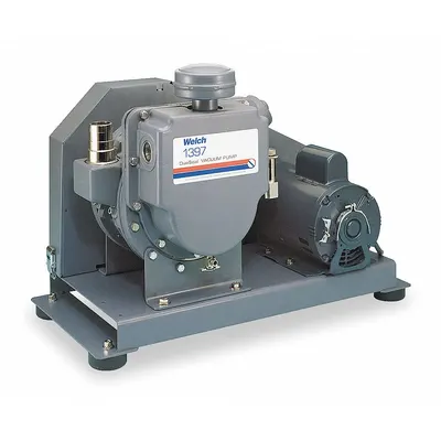 DUOSEAL Vacuum Pump: 1.25 hp, 1 Phase, 115/230V AC, 17.7 cfm Free Air Displacement - High Vacuum Rotary Vane Pumps