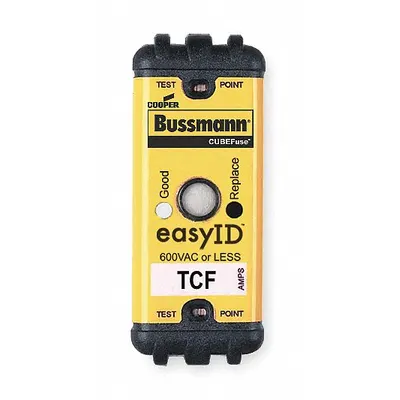BUSSMANN Fuse: Class CF, TCF Series, Time-Delay, 10 A, 600 V AC, 300 V DC - Time-Delay Cube Fuses