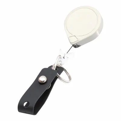 KEY-BAK Badge Holder: Split Key Ring/Strap, Horizontal/Vertical, 1/2 in Badge Pouch Wd - Retractable Tethers for Badges