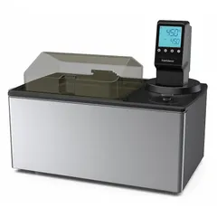 Heated coliform bath with 28 L capacity, stainless steel construction, and LCD display. Maintains temperature stability of ±0.07°C up to 135°C. Operates on 120V AC. Used for incubation of coliform bacteria in water and wastewater samples.