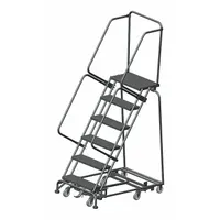 BALLYMORE Rolling Ladder: 5 ft Platform Ht, Unassembled, Steel, Wt-Actuated Step Lock, Perforated (MPN WA-AD-063214P)