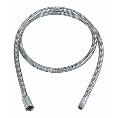GROHE Faucet Hose: Metal, Chrome, 59 in Overall Lg - Faucet Sprayer Hoses