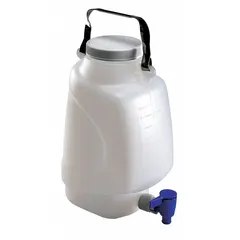 Swing-Handle Rectangular Carboy with Spigot, 1.32 gal, HDPE, Colorless