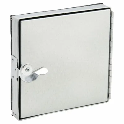 Dayton Duct Access Door: 8 in x 8 in, 24 ga, Steel, Single Cam, Tab-In Hinge - Flat Access Doors
