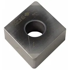 Diamond indexable turning insert for precision machining of non-ferrous materials. Suitable for fine finishing and light roughing operations on aluminum alloys and composites.