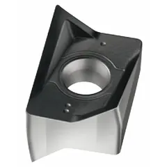 Diamond indexable milling insert for finishing operations on non-ferrous materials, composites, and hardened steels. Suitable for high-precision machining in industrial milling applications.